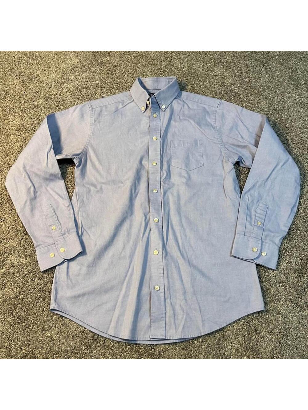 Chaps Boy’s Youth Light Blue Long Sleeve Button Down Shirt size Large (14/16)